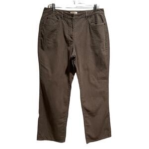 Talbots Pants Womens Size 14P Gray Corduroy Straight Leg